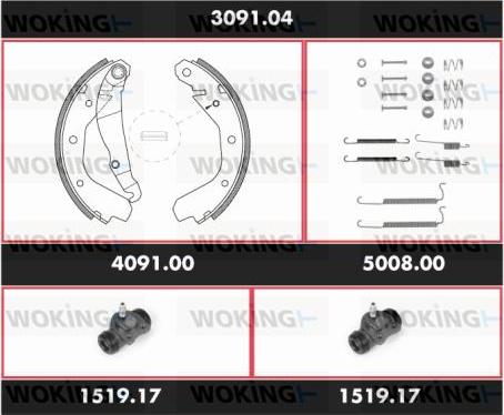 Woking SPK 3091.04 - Jeu de mâchoires de frein cwaw.fr