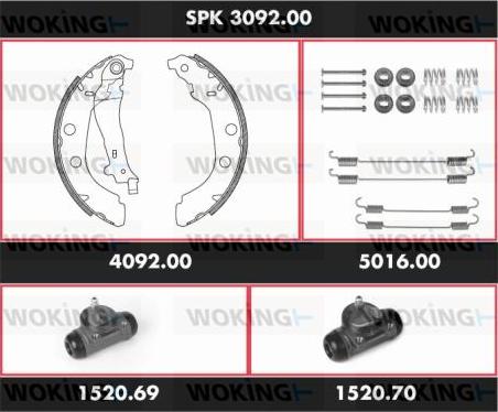 Woking SPK 3092.00 - Jeu de mâchoires de frein cwaw.fr