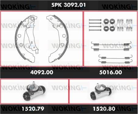 Woking SPK 3092.01 - Jeu de mâchoires de frein cwaw.fr