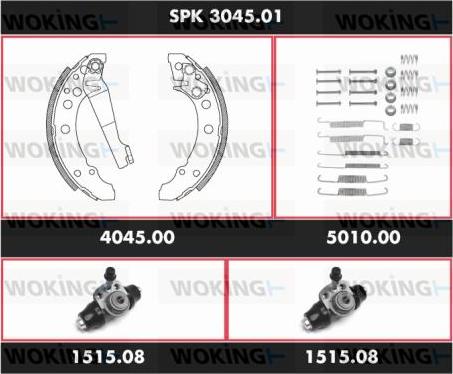 Woking SPK 3045.01 - Jeu de mâchoires de frein cwaw.fr