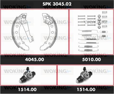 Woking SPK 3045.02 - Jeu de mâchoires de frein cwaw.fr