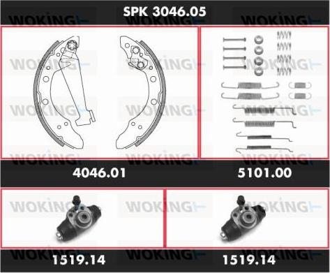 Woking SPK 3046.05 - Jeu de mâchoires de frein cwaw.fr