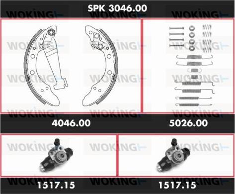 Woking SPK 3046.00 - Jeu de mâchoires de frein cwaw.fr