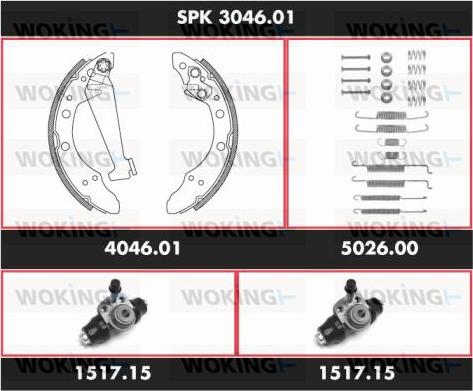 Woking SPK 3046.01 - Jeu de mâchoires de frein cwaw.fr