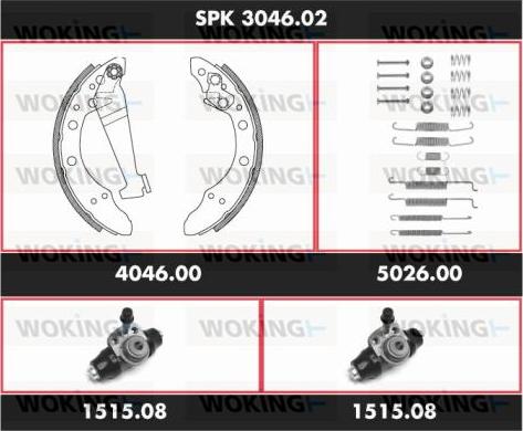 Woking SPK 3046.02 - Jeu de mâchoires de frein cwaw.fr