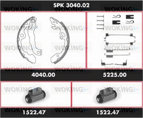 Woking SPK 3040.02 - Jeu de mâchoires de frein cwaw.fr