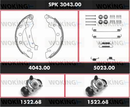 Woking SPK 3043.00 - Jeu de mâchoires de frein cwaw.fr