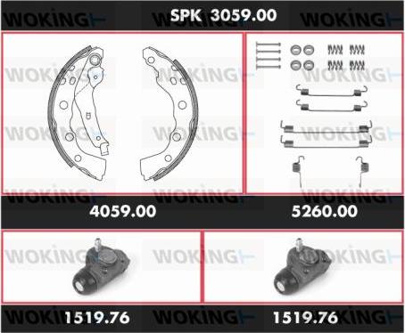 Woking SPK 3059.00 - Jeu de mâchoires de frein cwaw.fr