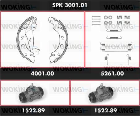 Woking SPK 3001.01 - Jeu de mâchoires de frein cwaw.fr