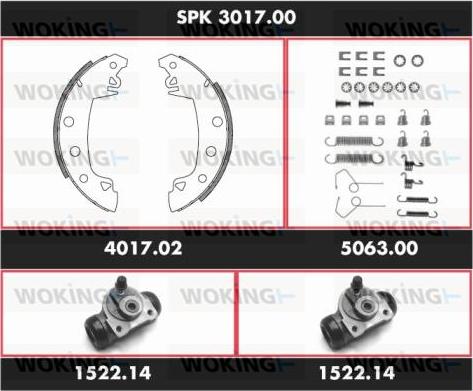 Woking SPK 3017.00 - Jeu de mâchoires de frein cwaw.fr