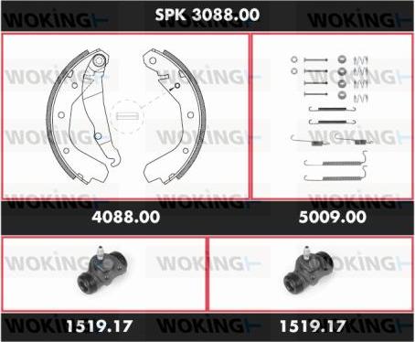 Woking SPK 3088.00 - Jeu de mâchoires de frein cwaw.fr