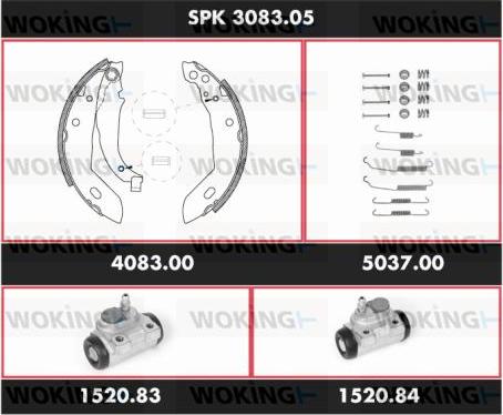 Woking SPK 3083.05 - Jeu de mâchoires de frein cwaw.fr