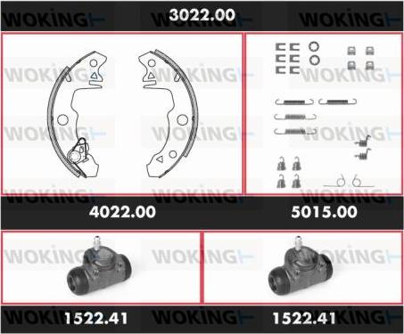 Woking SPK 3022.00 - Jeu de mâchoires de frein cwaw.fr