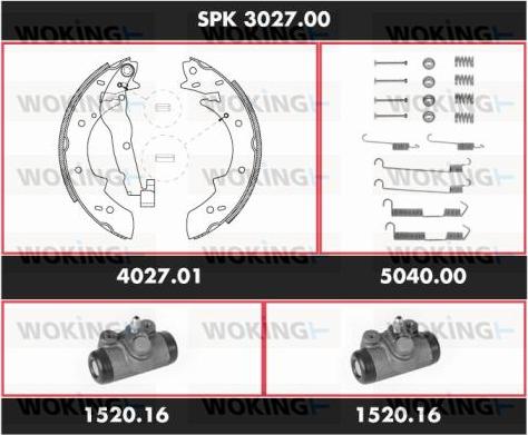 Woking SPK 3027.00 - Jeu de mâchoires de frein cwaw.fr