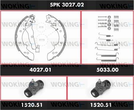 Woking SPK 3027.02 - Jeu de mâchoires de frein cwaw.fr