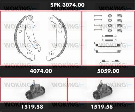 Woking SPK 3074.00 - Jeu de mâchoires de frein cwaw.fr