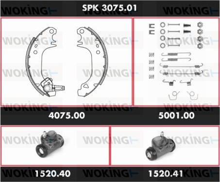 Woking SPK 3075.01 - Jeu de mâchoires de frein cwaw.fr