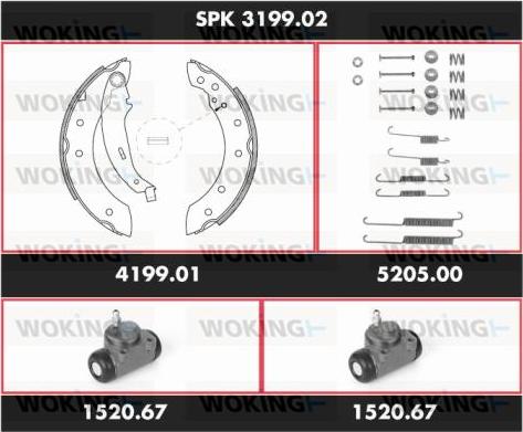 Woking SPK 3199.02 - Jeu de mâchoires de frein cwaw.fr