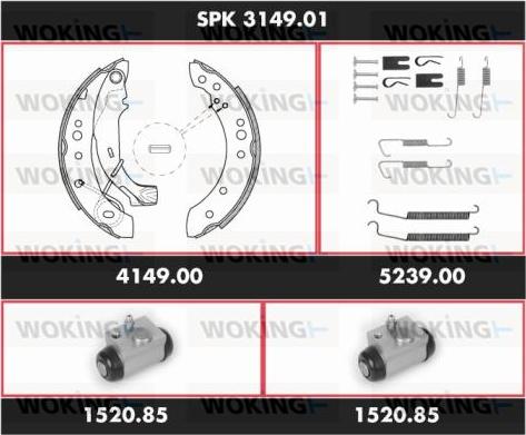 Woking SPK 3149.01 - Jeu de mâchoires de frein cwaw.fr