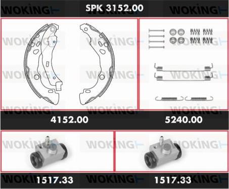 Woking SPK 3152.00 - Jeu de mâchoires de frein cwaw.fr