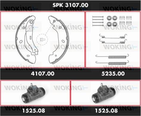 Woking SPK 3107.00 - Jeu de mâchoires de frein cwaw.fr