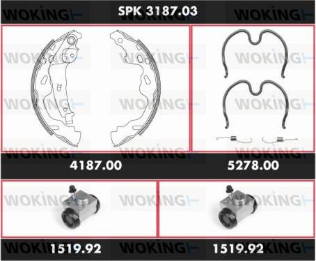 Woking SPK 3187.03 - Jeu de mâchoires de frein cwaw.fr