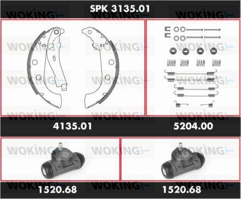 Woking SPK 3135.01 - Jeu de mâchoires de frein cwaw.fr