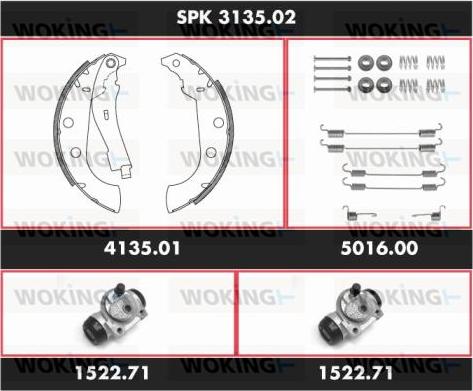 Woking SPK 3135.02 - Jeu de mâchoires de frein cwaw.fr