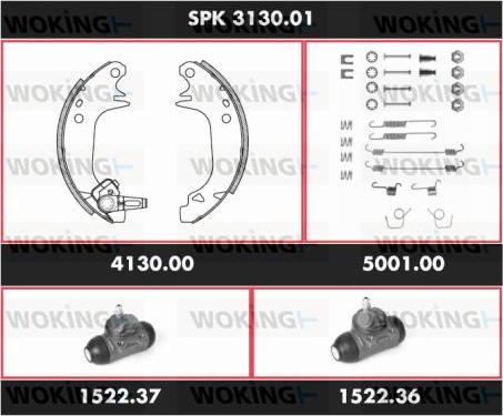 Woking SPK 3130.01 - Jeu de mâchoires de frein cwaw.fr