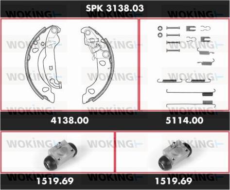 Woking SPK 3138.03 - Jeu de mâchoires de frein cwaw.fr