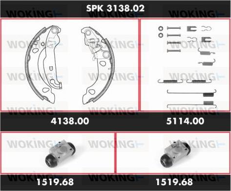 Woking SPK 3138.02 - Jeu de mâchoires de frein cwaw.fr