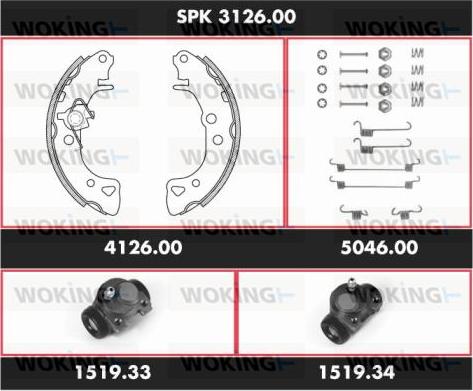 Woking SPK 3126.00 - Jeu de mâchoires de frein cwaw.fr