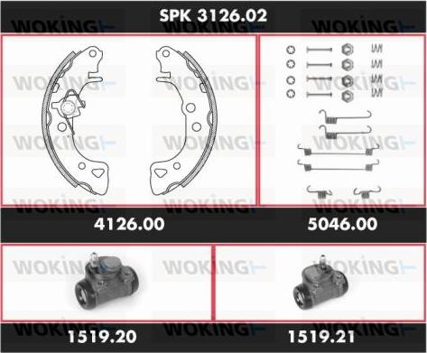 Woking SPK 3126.02 - Jeu de mâchoires de frein cwaw.fr