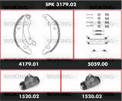 Woking SPK 3179.02 - Jeu de mâchoires de frein cwaw.fr