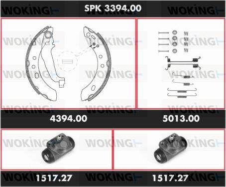 Woking SPK 3394.00 - Jeu de mâchoires de frein cwaw.fr