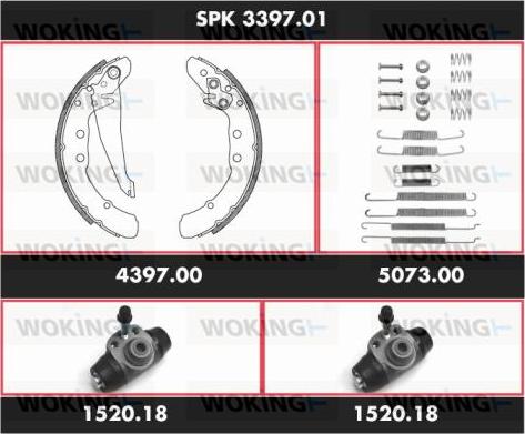 Woking SPK 3397.01 - Jeu de mâchoires de frein cwaw.fr