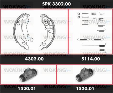 Woking SPK 3302.00 - Jeu de mâchoires de frein cwaw.fr