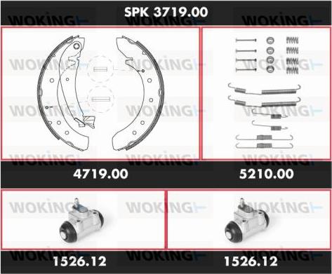 Woking SPK 3719.00 - Jeu de mâchoires de frein cwaw.fr