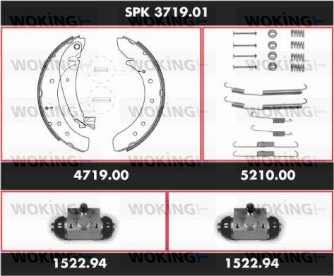 Woking SPK 3719.01 - Jeu de mâchoires de frein cwaw.fr