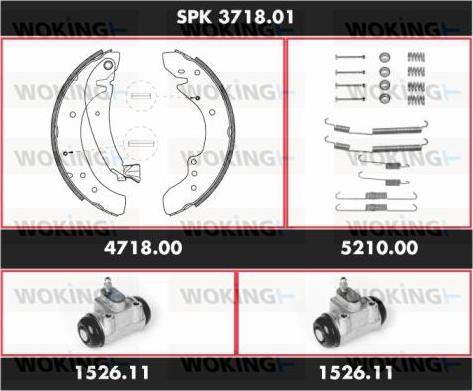 Woking SPK 3718.01 - Jeu de mâchoires de frein cwaw.fr