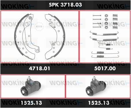 Woking SPK 3718.03 - Jeu de mâchoires de frein cwaw.fr