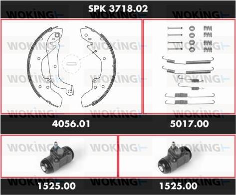 Woking SPK 3718.02 - Jeu de mâchoires de frein cwaw.fr