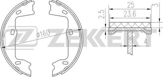 Zekkert BK-4449 - Jeu de mâchoires de frein cwaw.fr