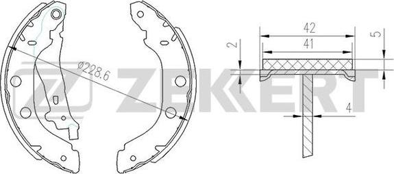 Zekkert BK-4445 - Jeu de mâchoires de frein cwaw.fr