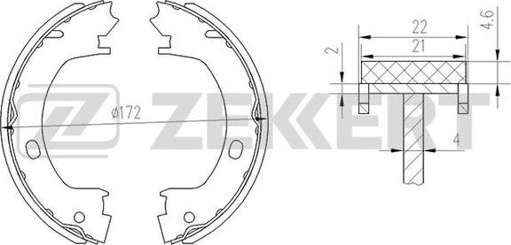 Zekkert BK-4452 - Jeu de mâchoires de frein cwaw.fr