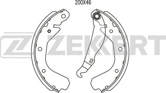 Zekkert BK-4472 - Jeu de mâchoires de frein cwaw.fr