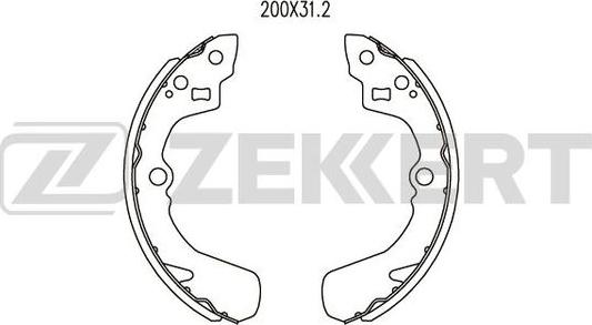 Zekkert BK-4090 - Jeu de mâchoires de frein cwaw.fr