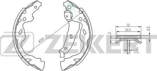 Zekkert BK-4098 - Jeu de mâchoires de frein cwaw.fr