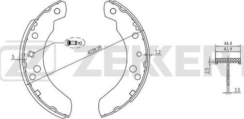 Zekkert BK-4001 - Jeu de mâchoires de frein cwaw.fr