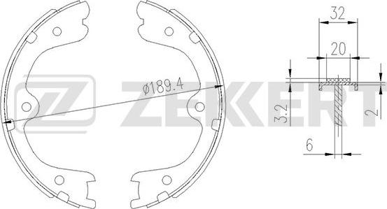 Zekkert BK-4011 - Jeu de mâchoires de frein cwaw.fr